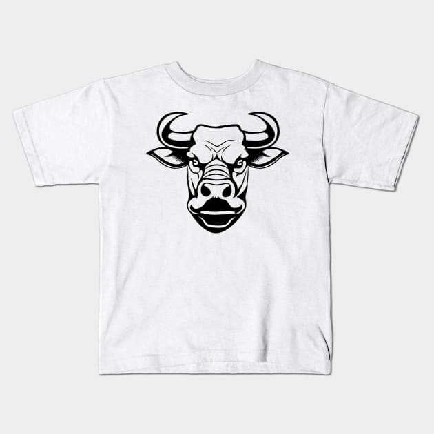 Bull's head Kids T-Shirt by STARSsoft